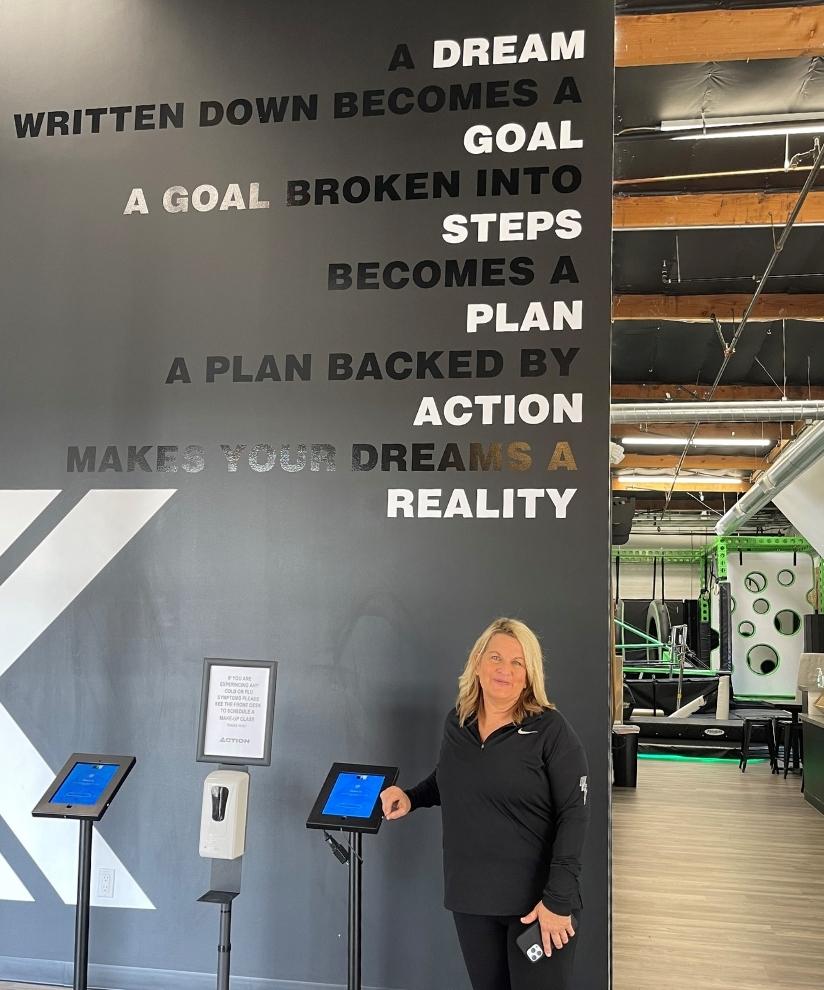 WEV client, Sue Jacoby, in her business, Action Academy